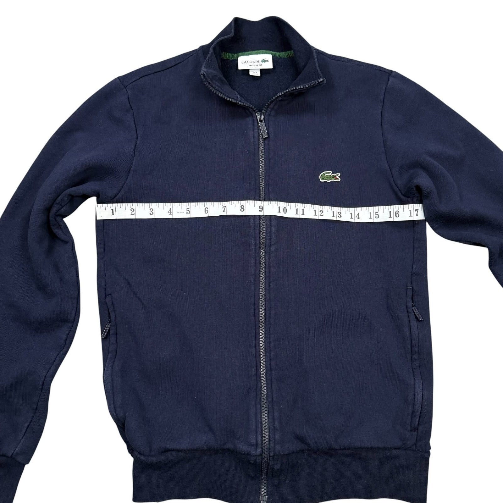 Lacoste Jumper Cardigan Zip Up Regular Fit Navy Blue XS