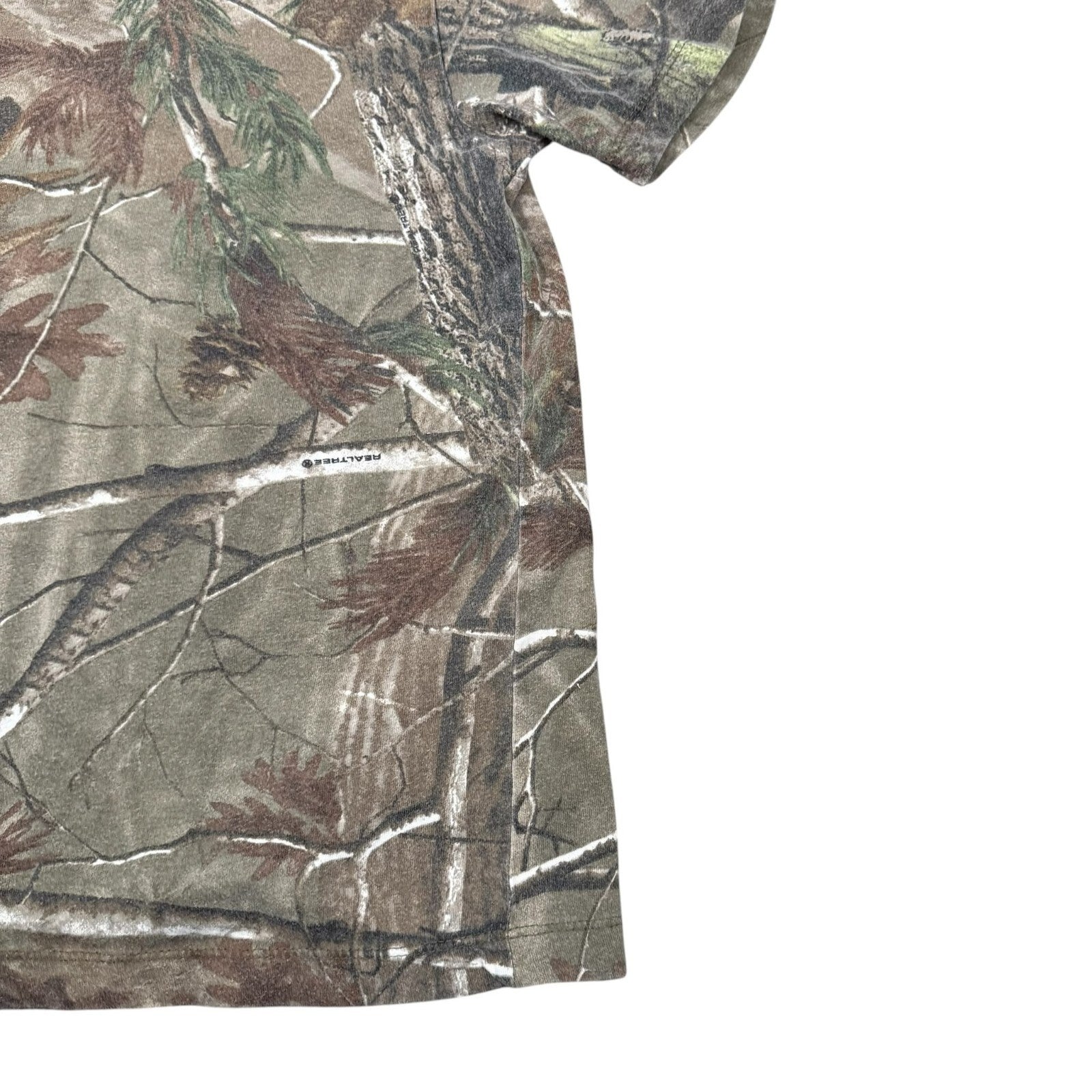 Realtree Vintage Y2K T-Shirt Camouflage Top Brown and Green Small
