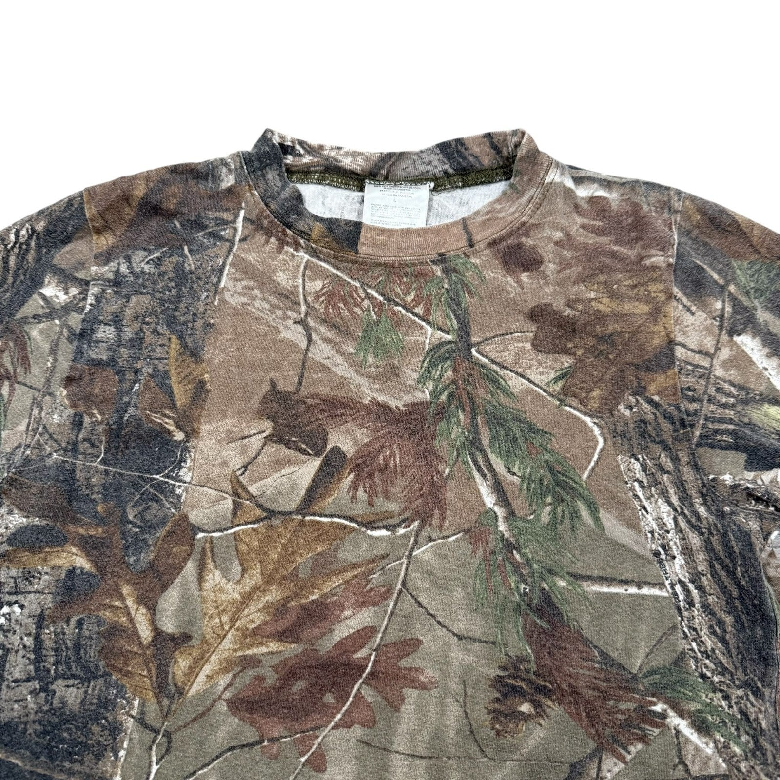 Realtree Vintage Y2K T-Shirt Camouflage Top Brown and Green Small