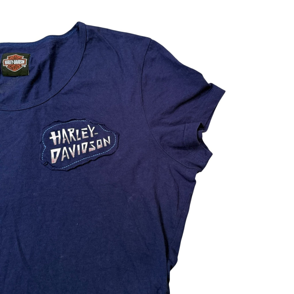 Harley-Davidson Y2K T-Shirt Dragon Graphic Navy Blue Large
