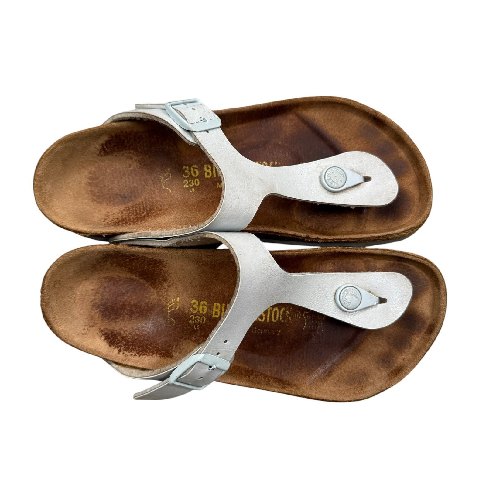 Birkenstock Gizeh Thong Sandals Birko Flor Silver Size UK 3.5 EU 36