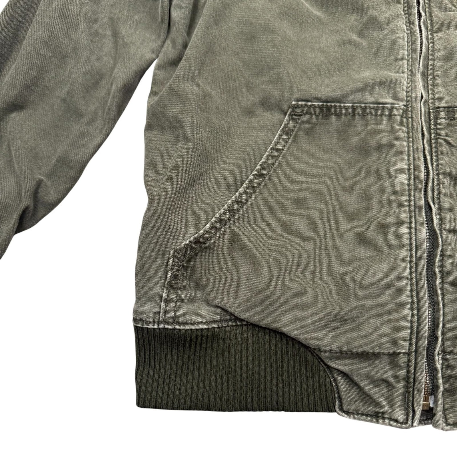 Carhartt Bomber Jacket Full Zip Up Utility Olive Green Medium 8-10
