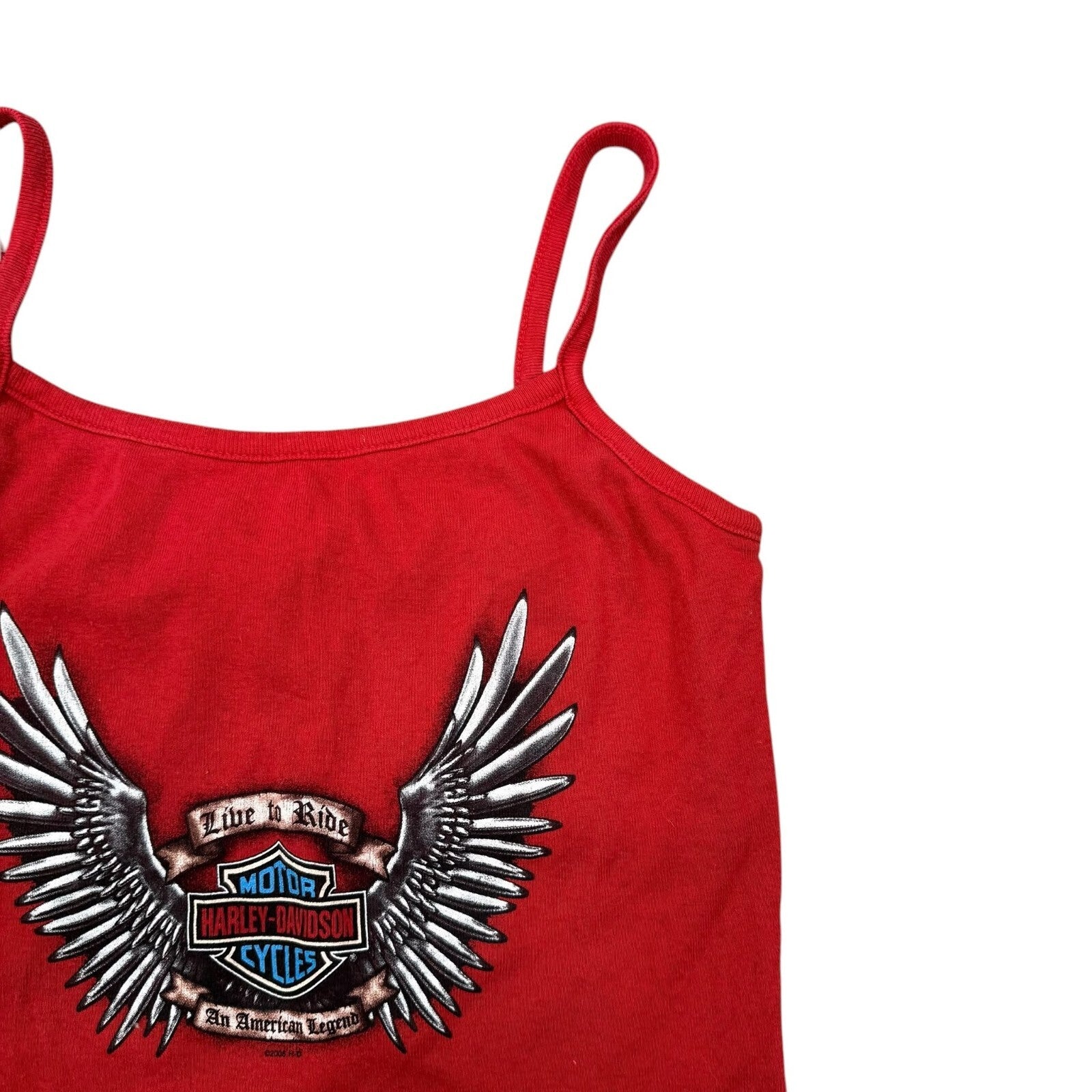 Harley Davidson Y2K Kegel Rockford Cami Tank Top Red Biker Graphic XS