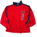 Fila Vintage Y2K Windbreaker Jacket Zip Up Lightweight Red Navy Medium