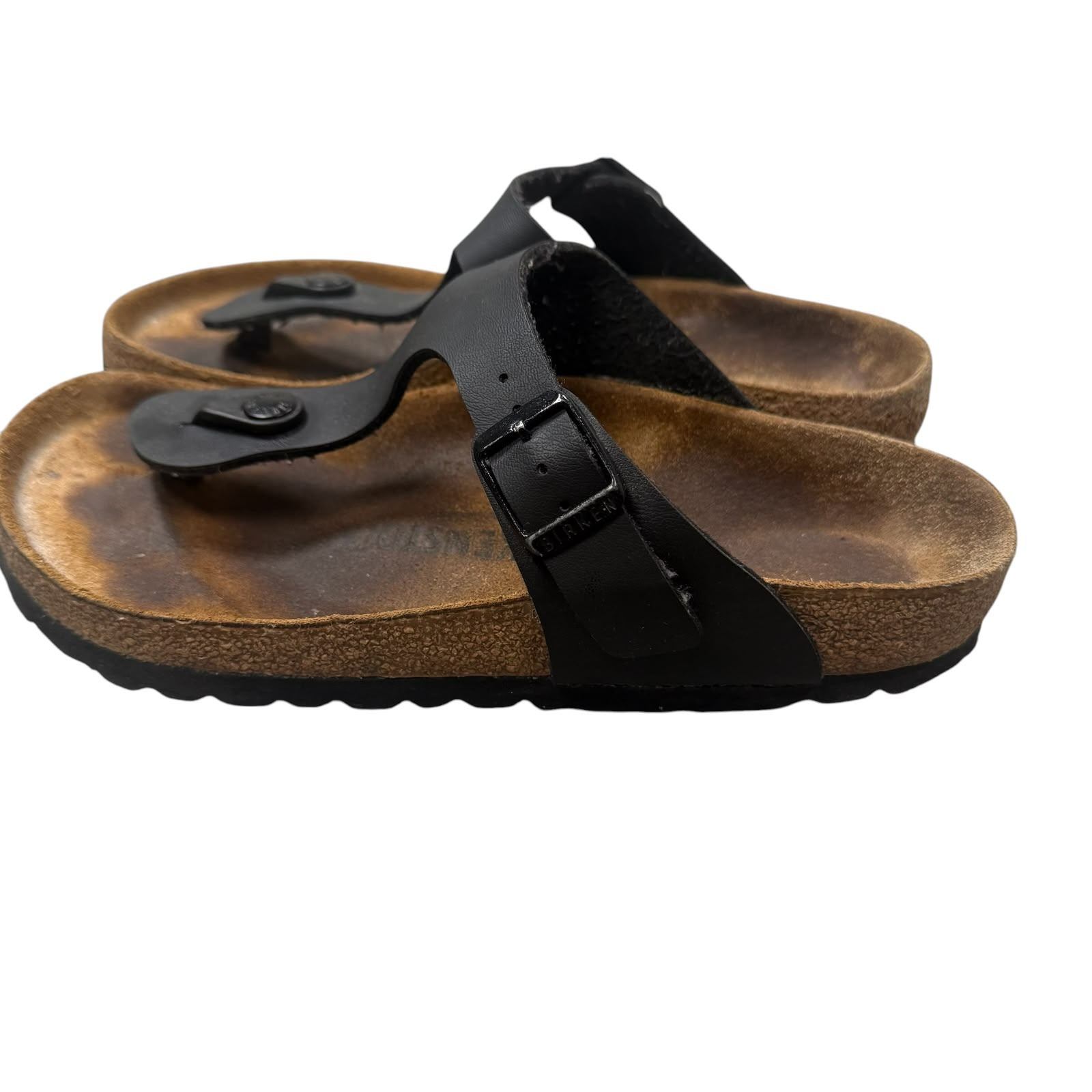 Birkenstock Gizeh Sandals Birko-Flor Black Thong Sandal Size 3.5