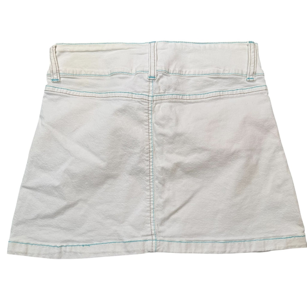 Tally Weijl Vintage Y2K Denim Mini Skirt White Small