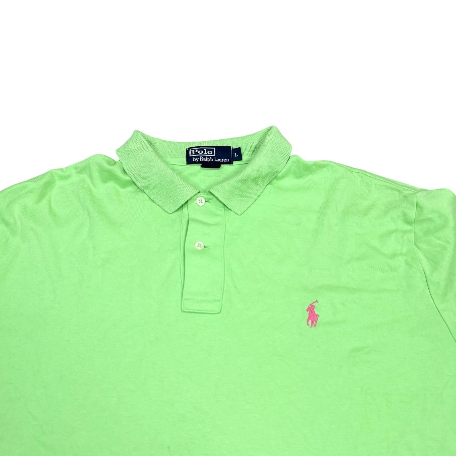 Polo Ralph Lauren Y2K Polo Shirt Short Sleeve Green Large