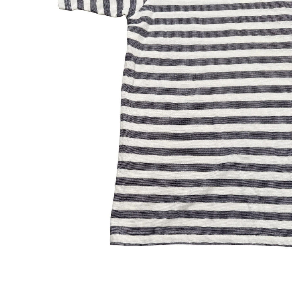 BOSS Sport Hugo Boss Vintage Polo Shirt Striped Cotton White and Grey XL