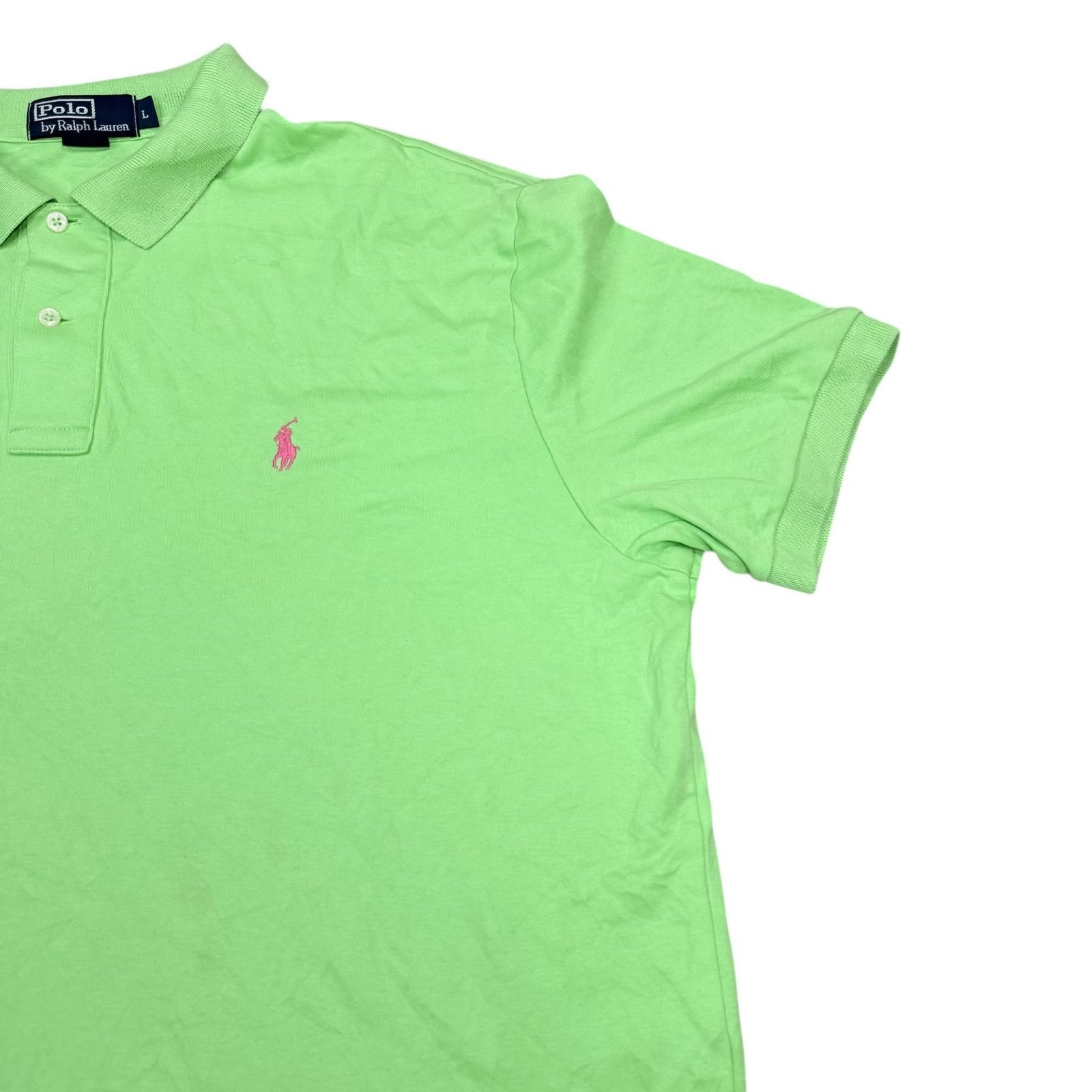 Polo Ralph Lauren Y2K Polo Shirt Short Sleeve Green Large
