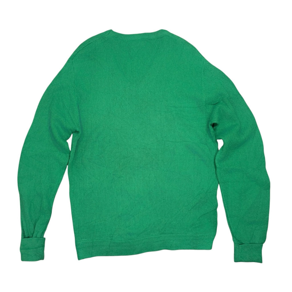 Lacoste Izod Vintage V-Neck Knit Jumper Cardigan Green Medium