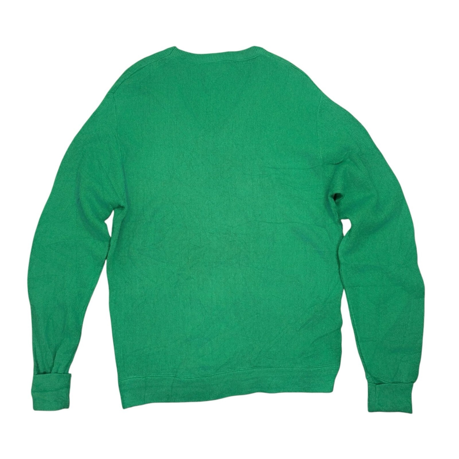 Lacoste Izod Vintage V-Neck Knit Jumper Cardigan Green Medium
