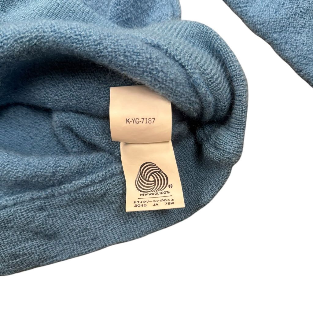 Lacoste Ch Vintage 90s V-Neck Jumper Sweater Wool Blue Small