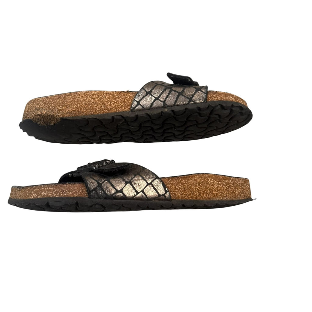 Birkenstock Madrid Slide Sandals Metallic Bronze Black UK-6 EU-39