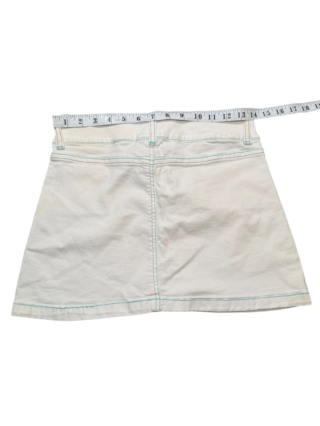Tally Weijl Vintage Y2K Denim Mini Skirt White Small