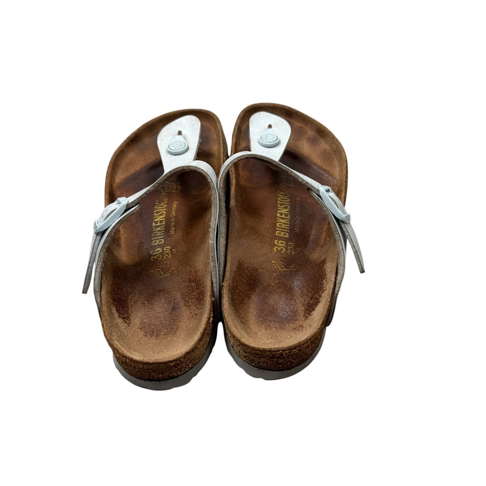 Birkenstock Gizeh Thong Sandals Birko Flor Silver Size UK 3.5 EU 36