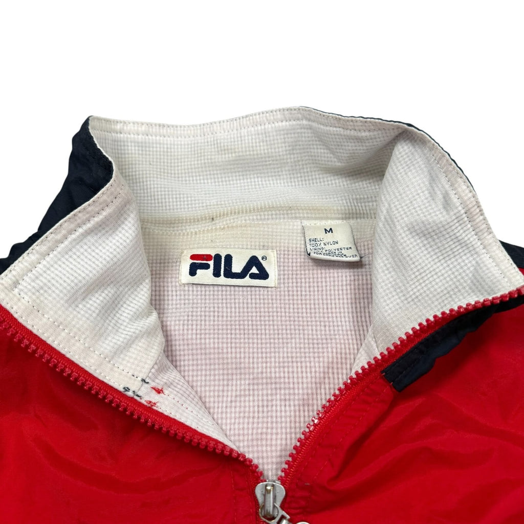 Fila Vintage Y2K Windbreaker Jacket Zip Up Lightweight Red Navy Medium