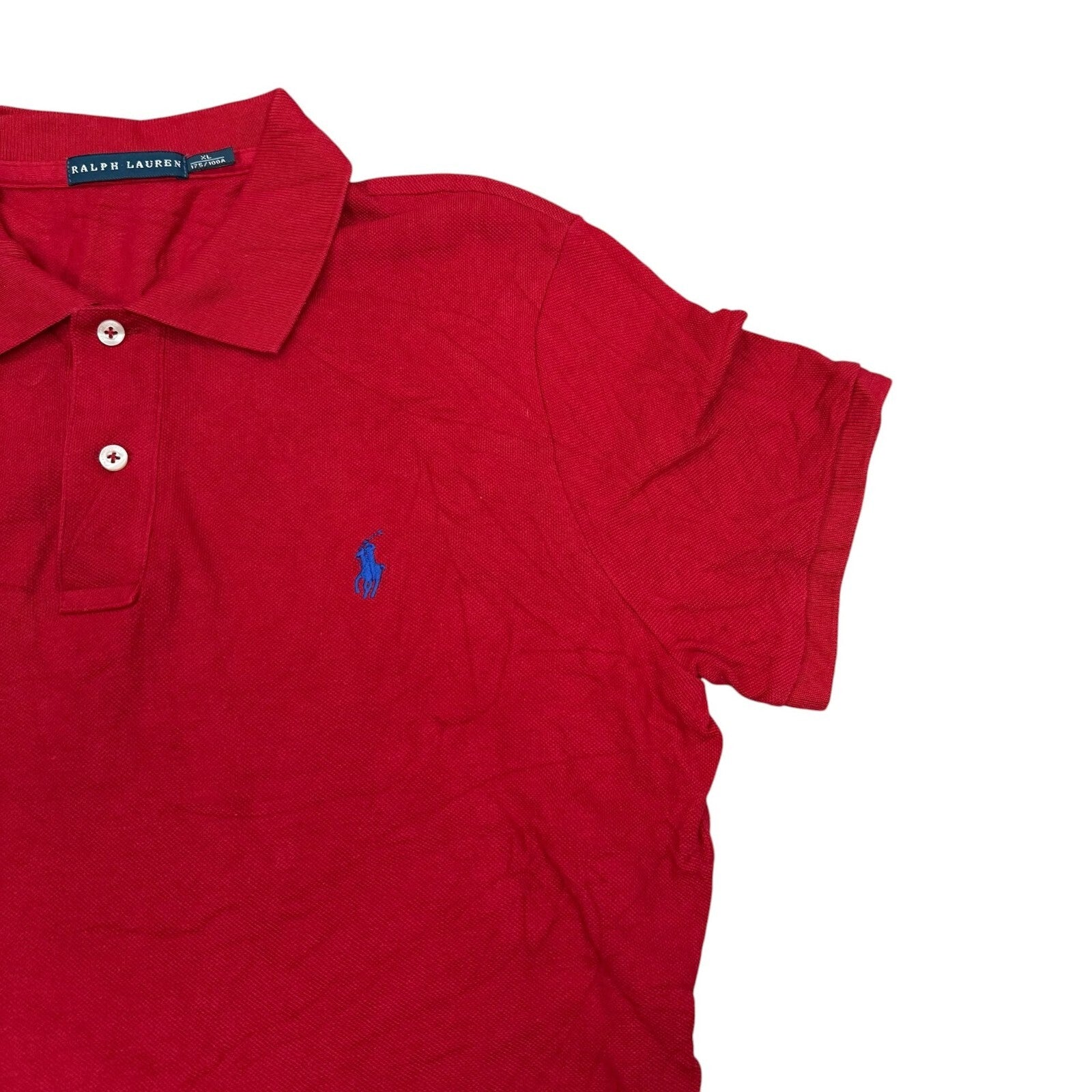 Ralph Lauren Y2K Polo Shirt Short Sleeve Red Cotton XL
