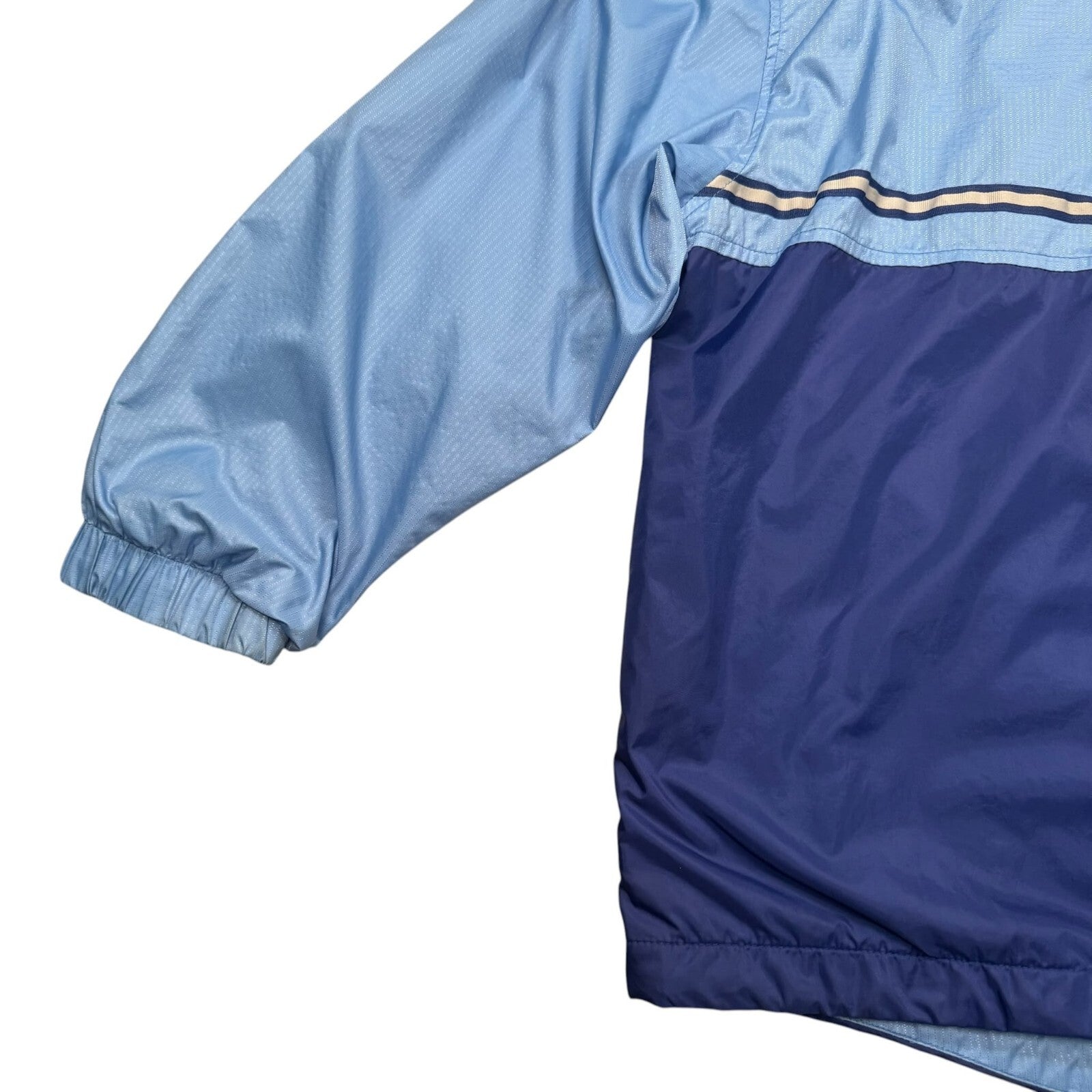 Nike Vintage Y2K Windbreaker Jacket Full Zip Up Light Blue and Navy L 14-16