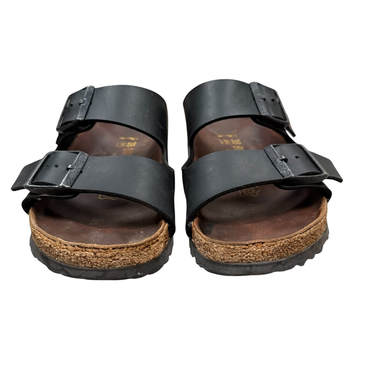 Birkenstock Arizona Sandals Double Strap Black Birko-Flor Size 4
