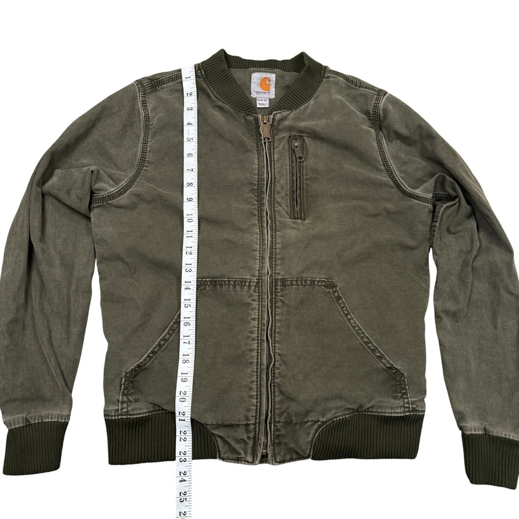Carhartt Bomber Jacket Full Zip Up Utility Olive Green Medium 8-10