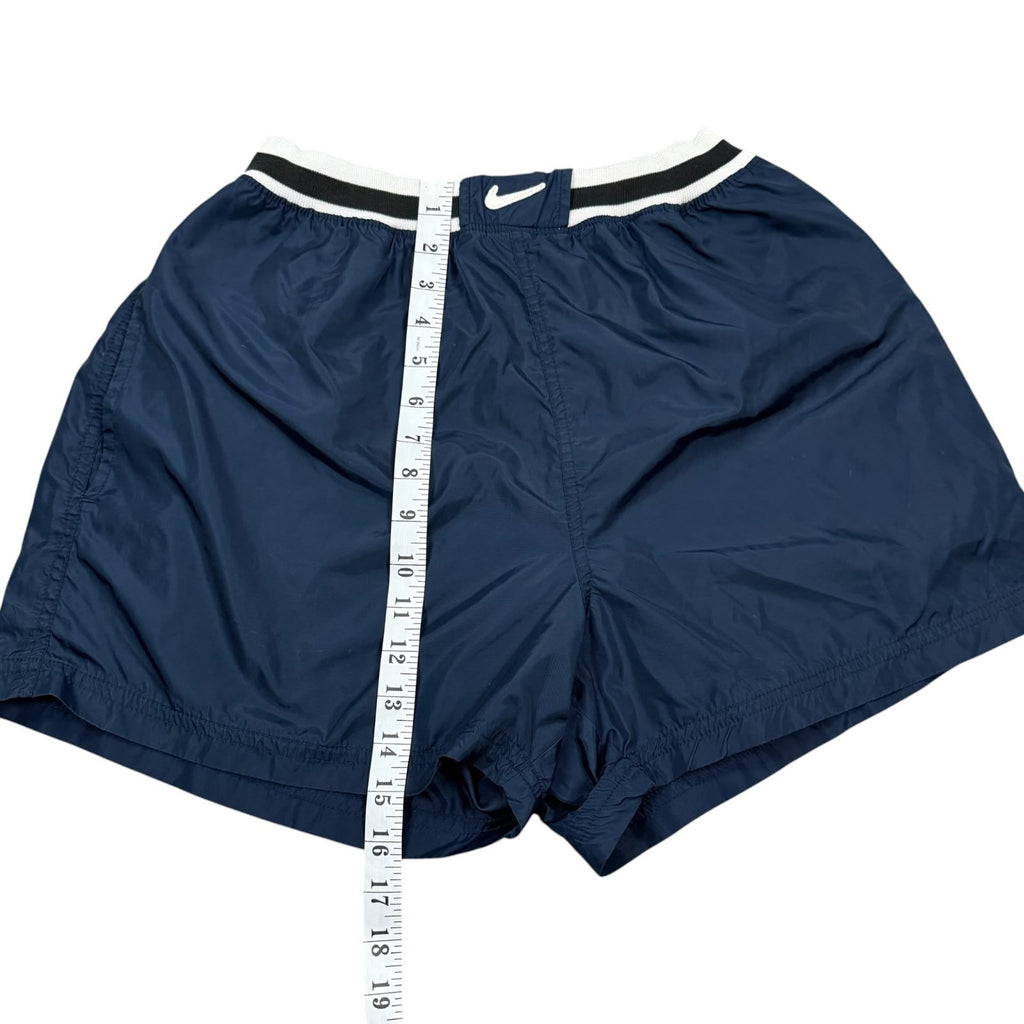 Nike Y2K Athletic Shorts Waistband Nylon Navy White Medium 8/10