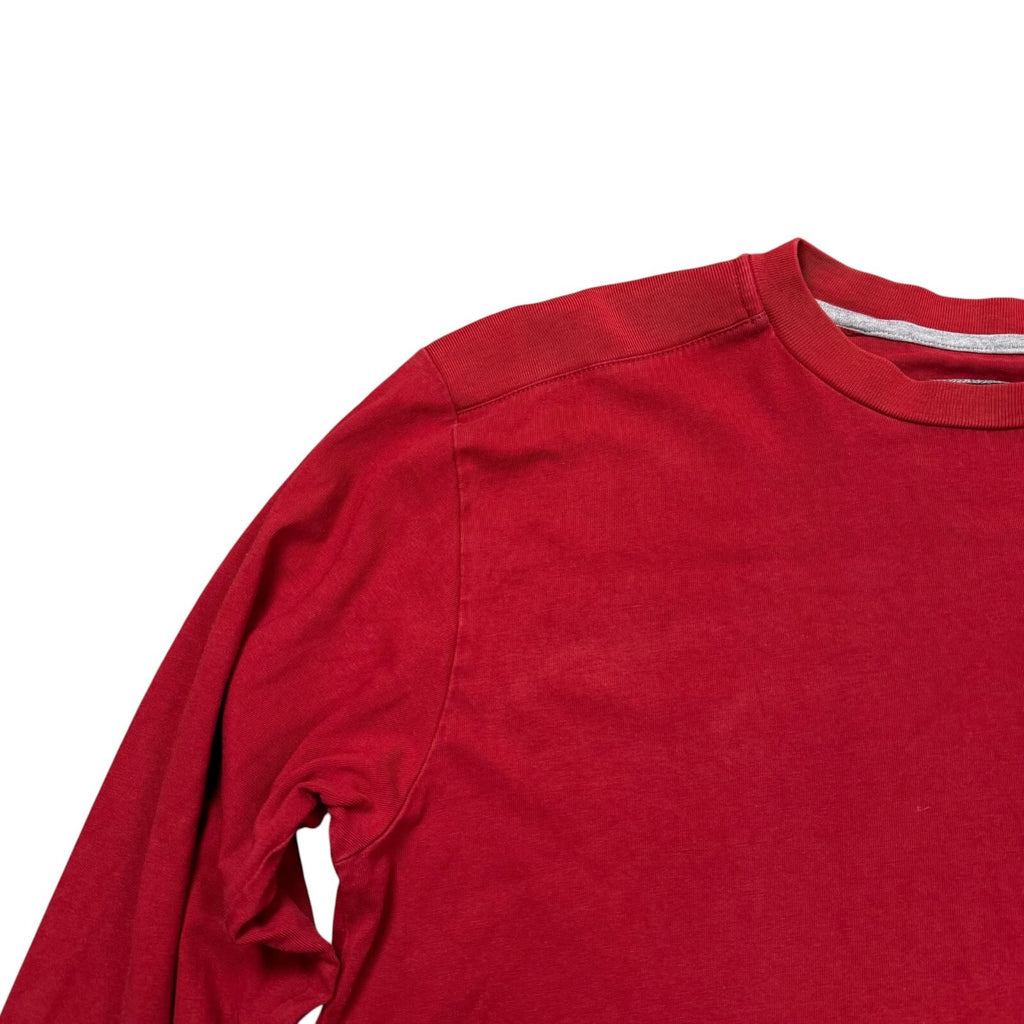 Champion Y2K T-Shirt Long Sleeve Red Cotton Casual XL