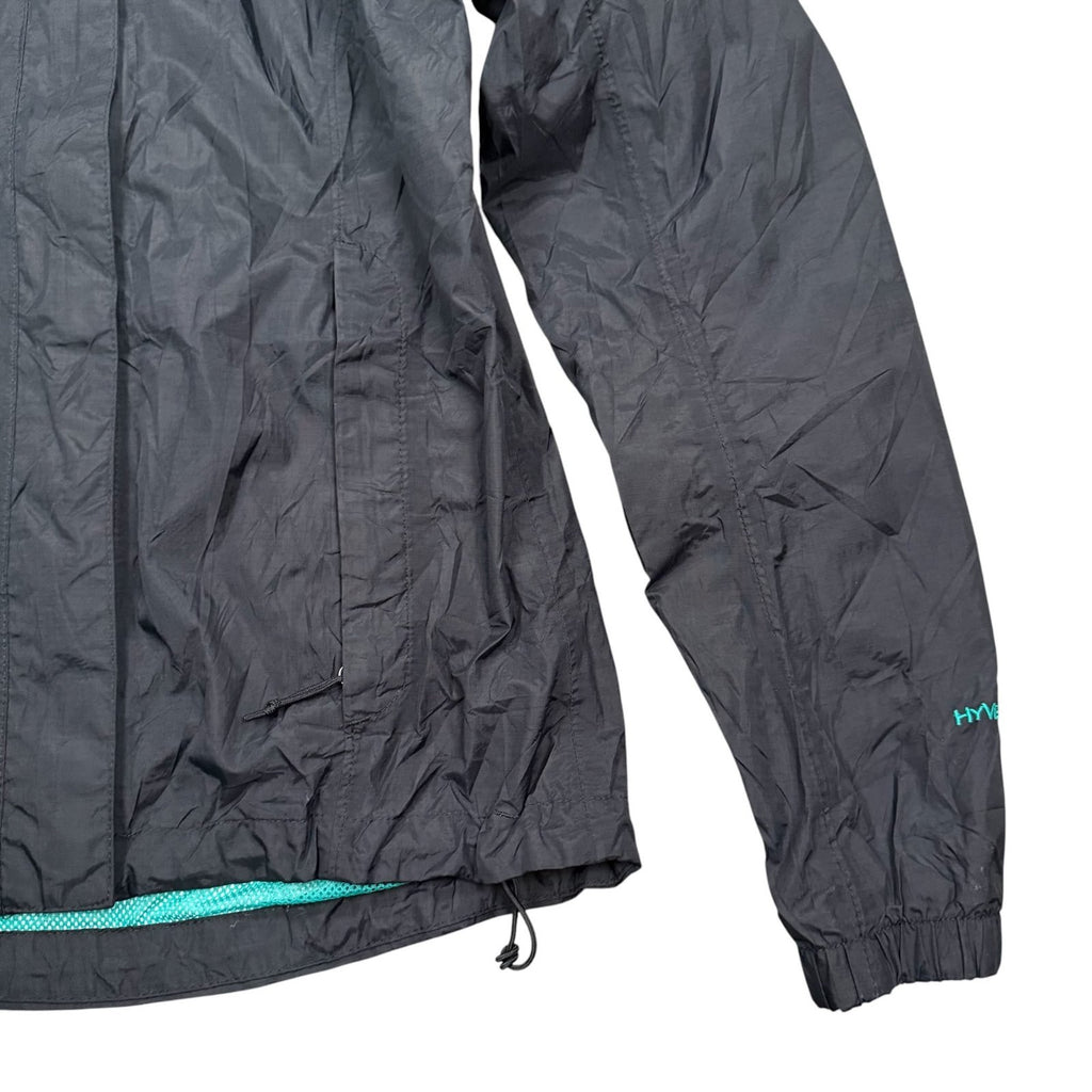 The North Face Y2K Hooded Waterproof Rain Jacket Black Turquoise XS