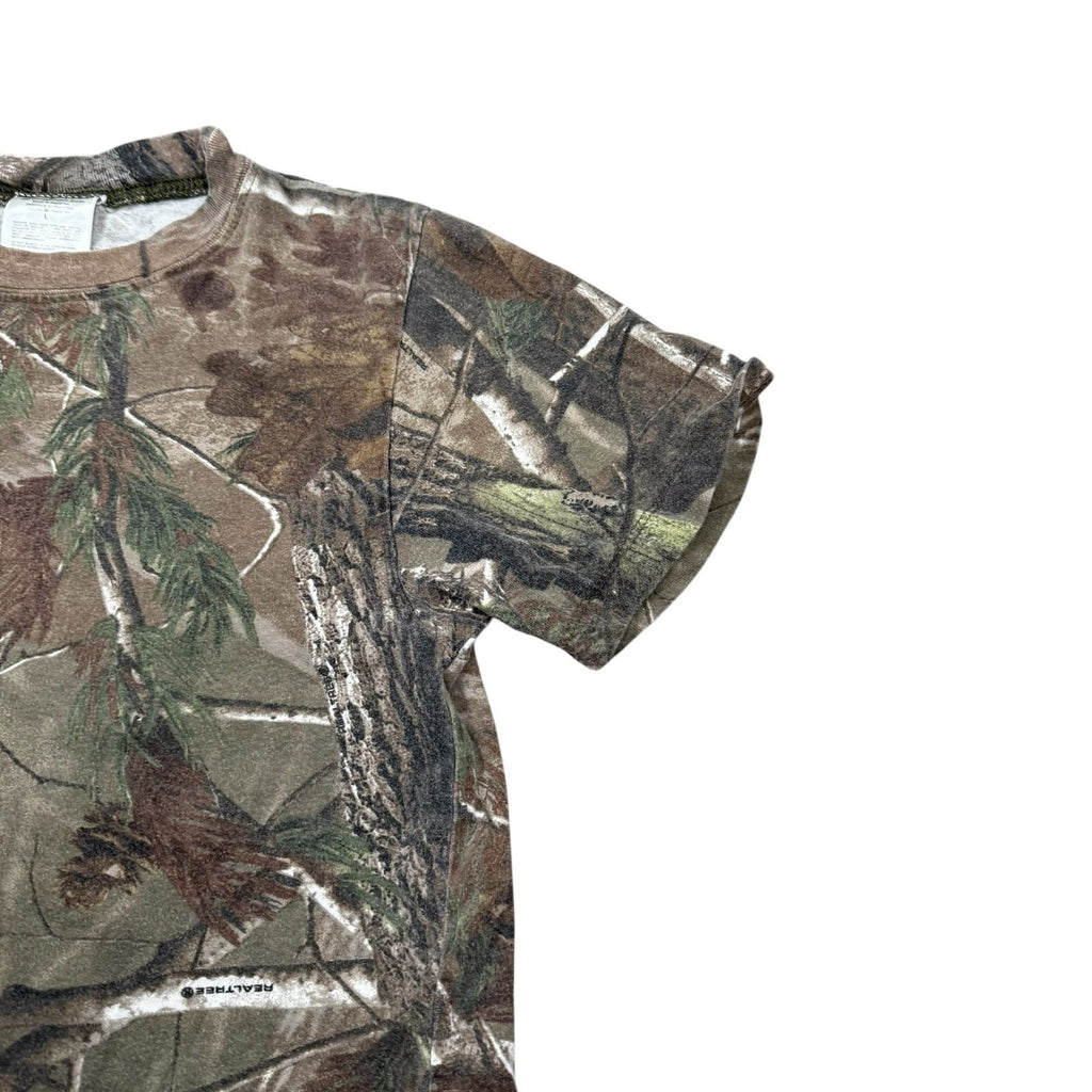 Realtree Vintage Y2K T-Shirt Camouflage Top Brown and Green Small