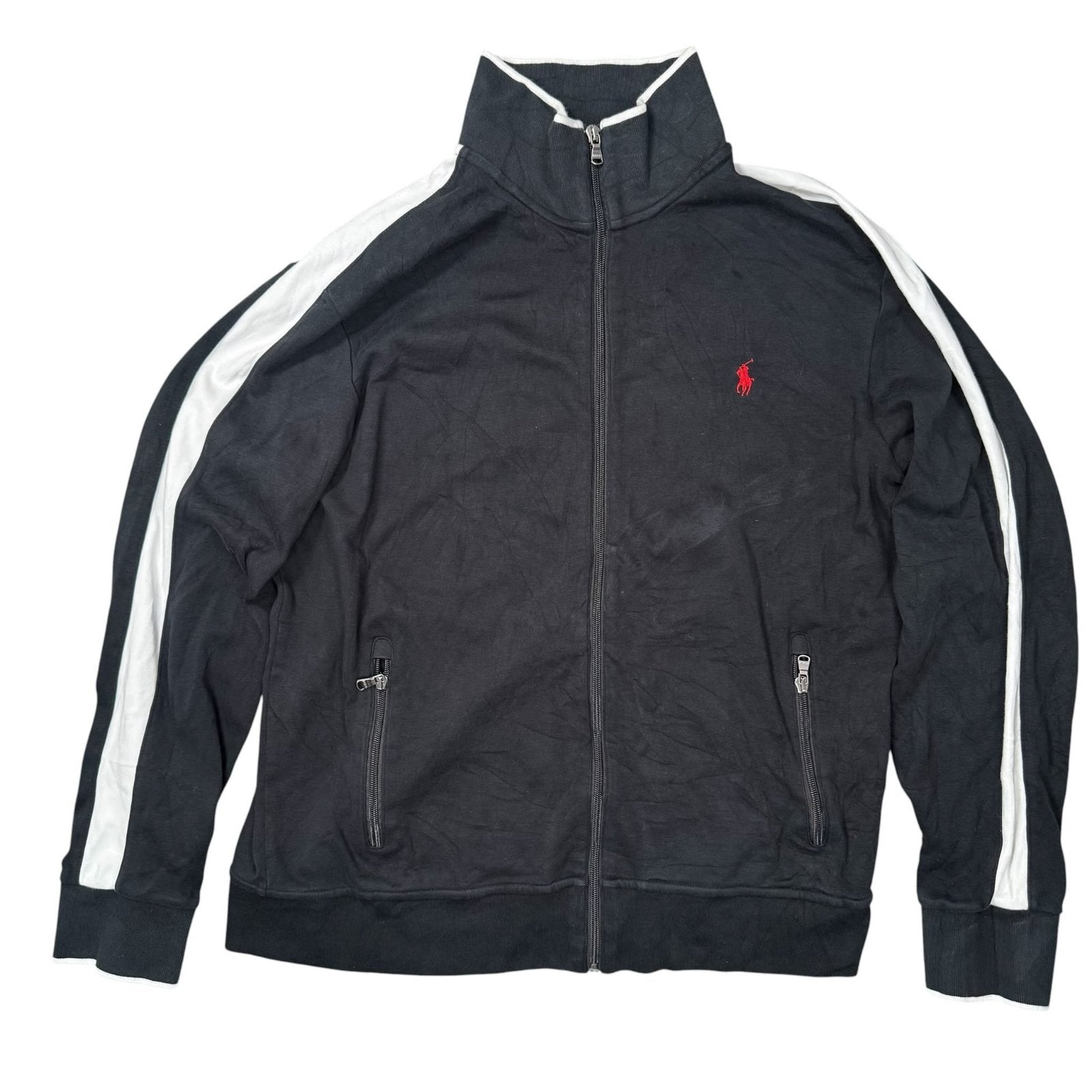 Polo Ralph Lauren Track Jacket Custom Fit Full Zip Black Large