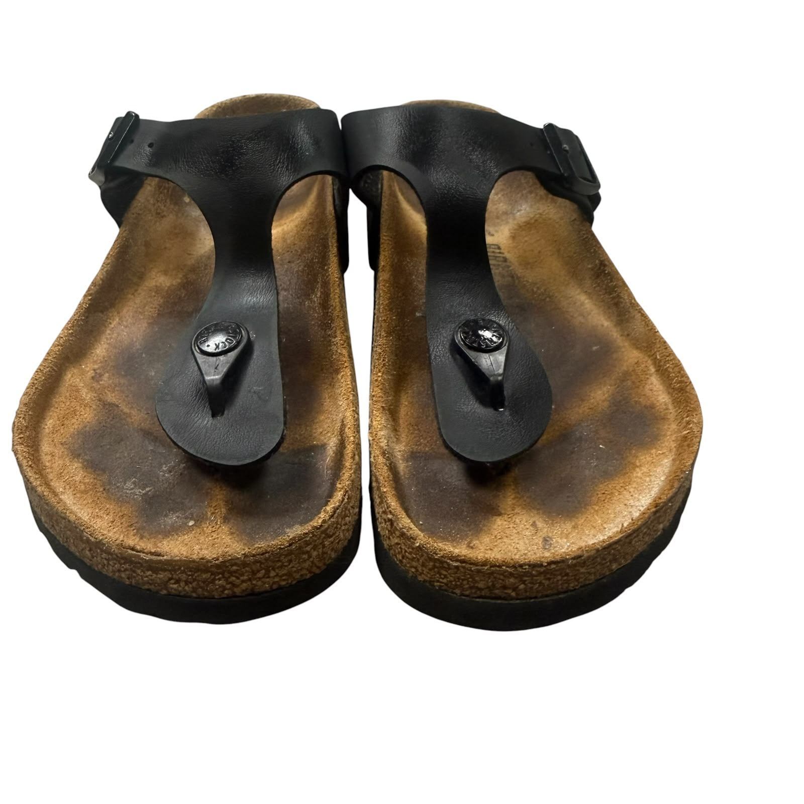 Birkenstock Gizeh Sandals Birko-Flor Black Thong Sandal Size 3.5