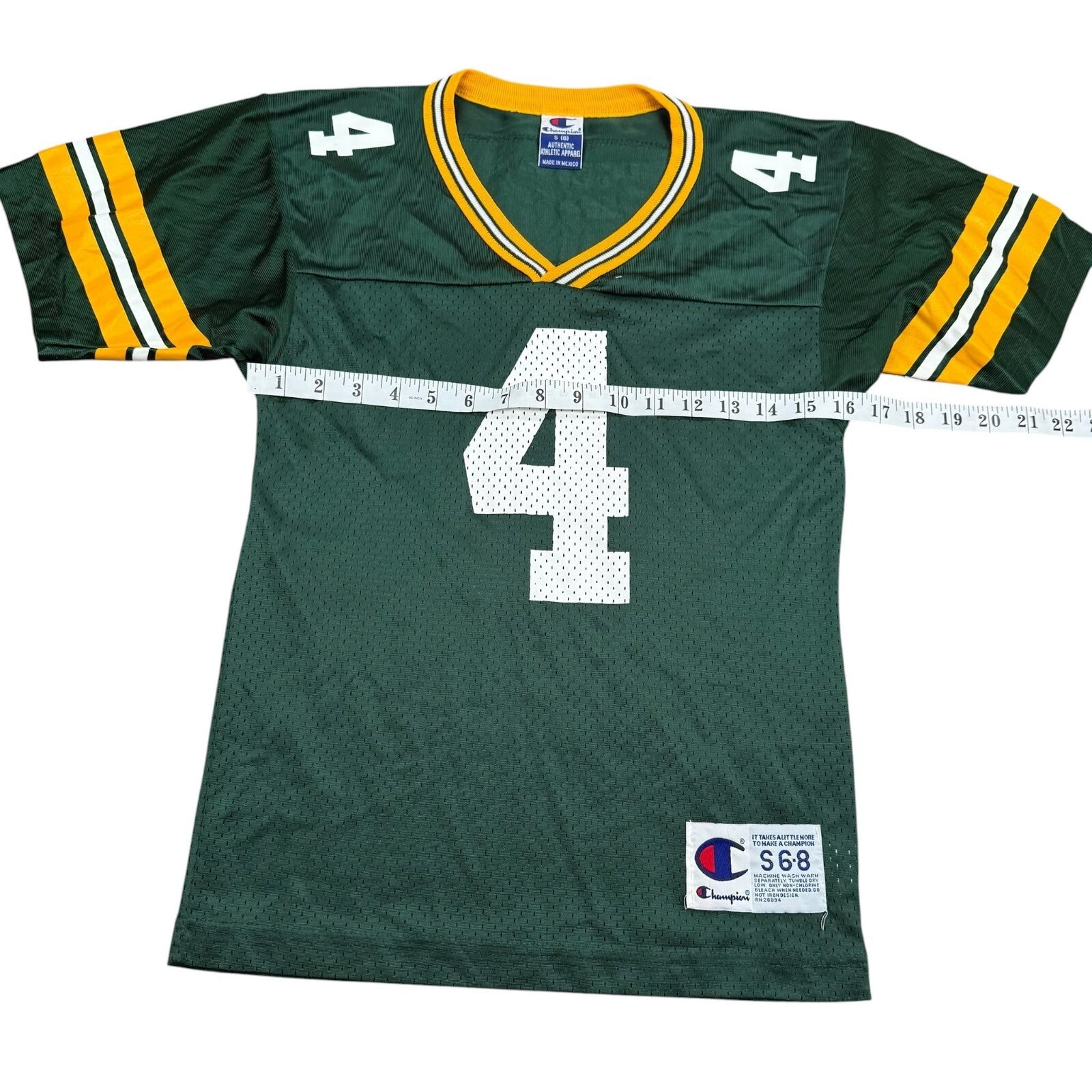 Champion Vintage Y2K NFL Jersey FAVRE #4 Green Yellow Small