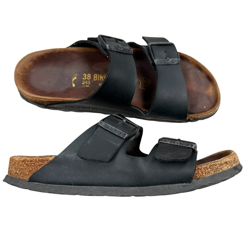 Birkenstock Arizona Sandals Double Strap Black Birko-Flor Size 4