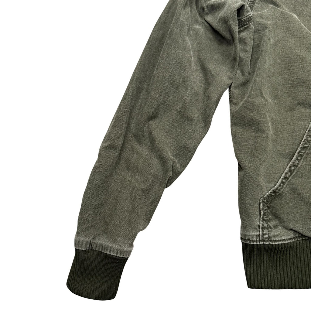 Carhartt Bomber Jacket Full Zip Up Utility Olive Green Medium 8-10