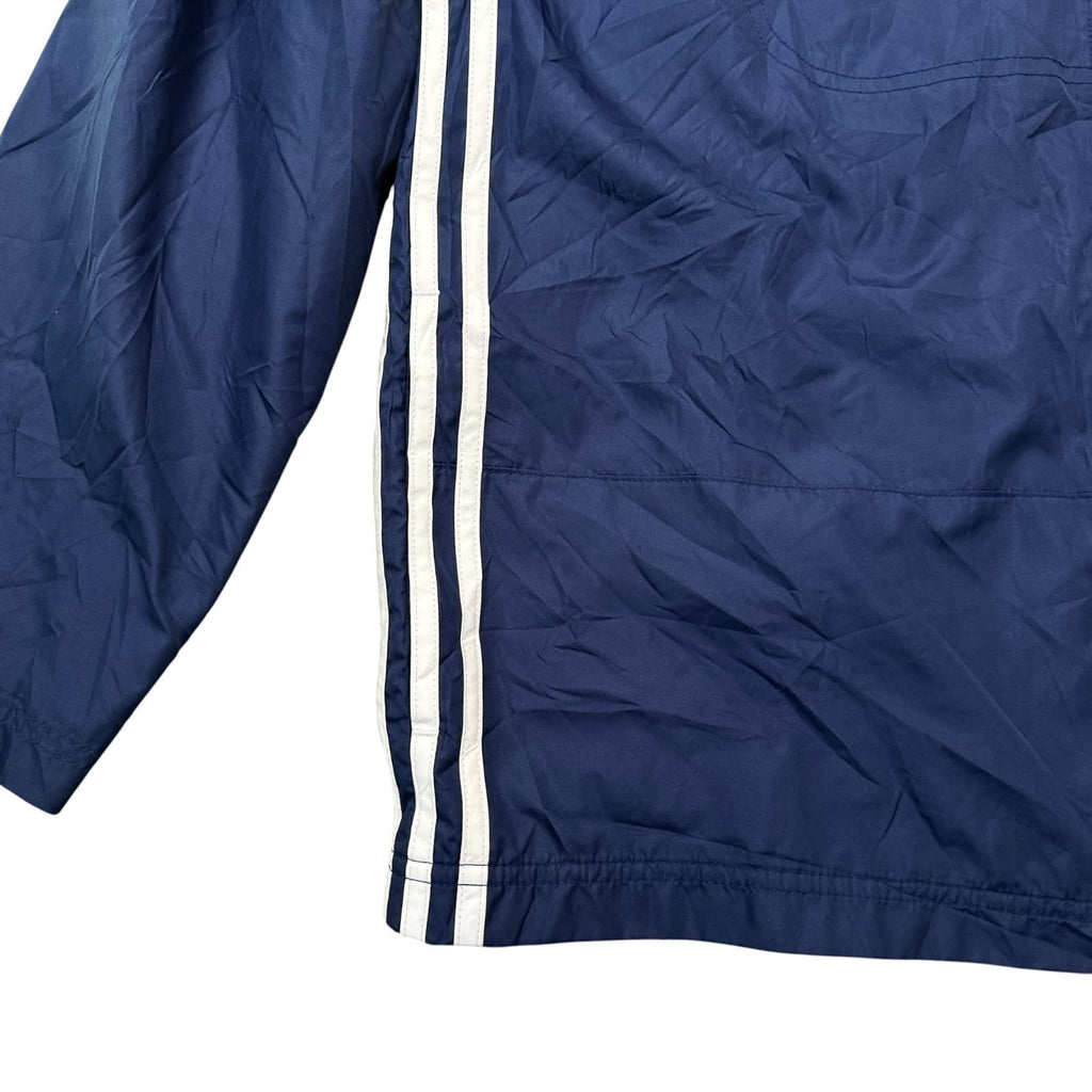 adidas Y2K Hooded Windbreaker Jacket Full Zip Up Navy Blue Large