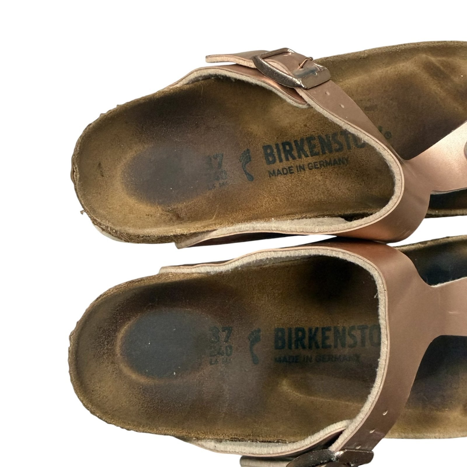 Birkenstock Gizeh Sandals Rose Gold Metallic Birko-Flor Size 4