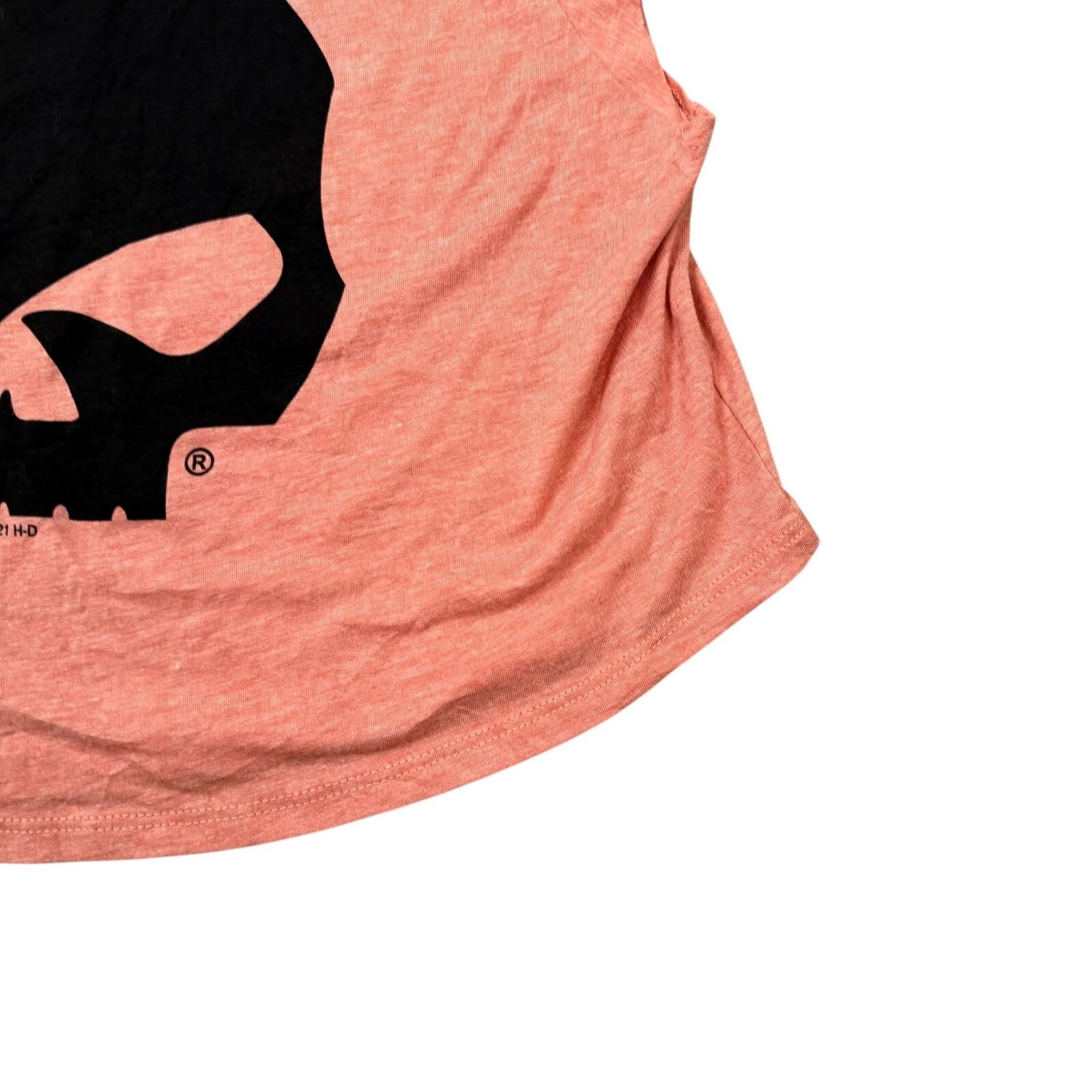 Harley-Davidson Crop Tank Top Skull Graphic Pink Sleeveless 8/10
