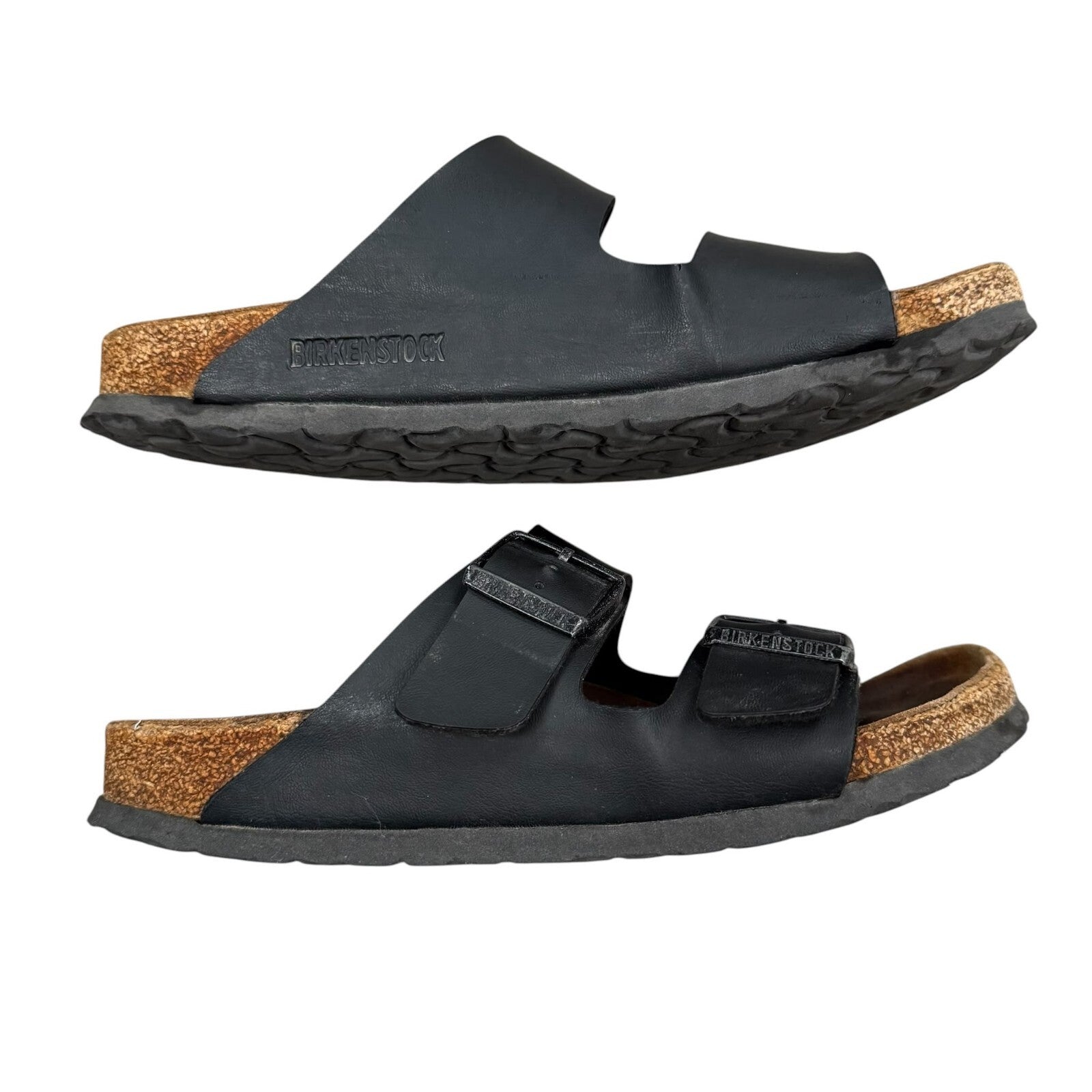Birkenstock Arizona Sandals Double Strap Black Birko-Flor Size 4
