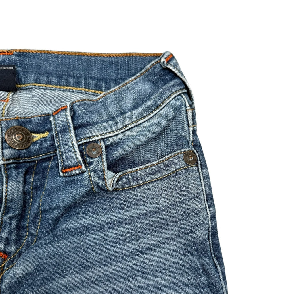 True Religion Mid Rise Super Skinny Jeans Blue Denim Size 24