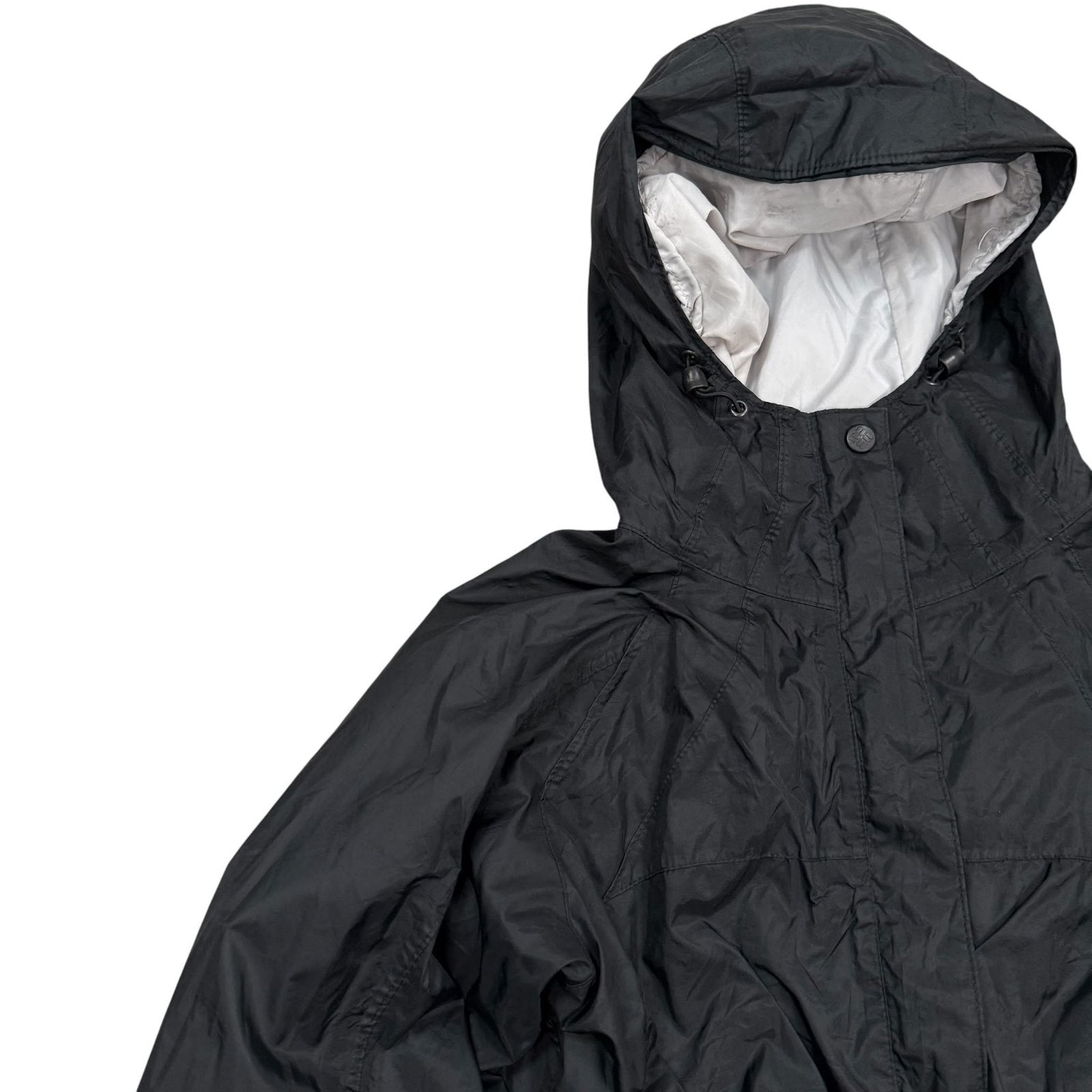 Columbia Omni-Tech Y2K Waterproof Hooded Rain Jacket Black Small