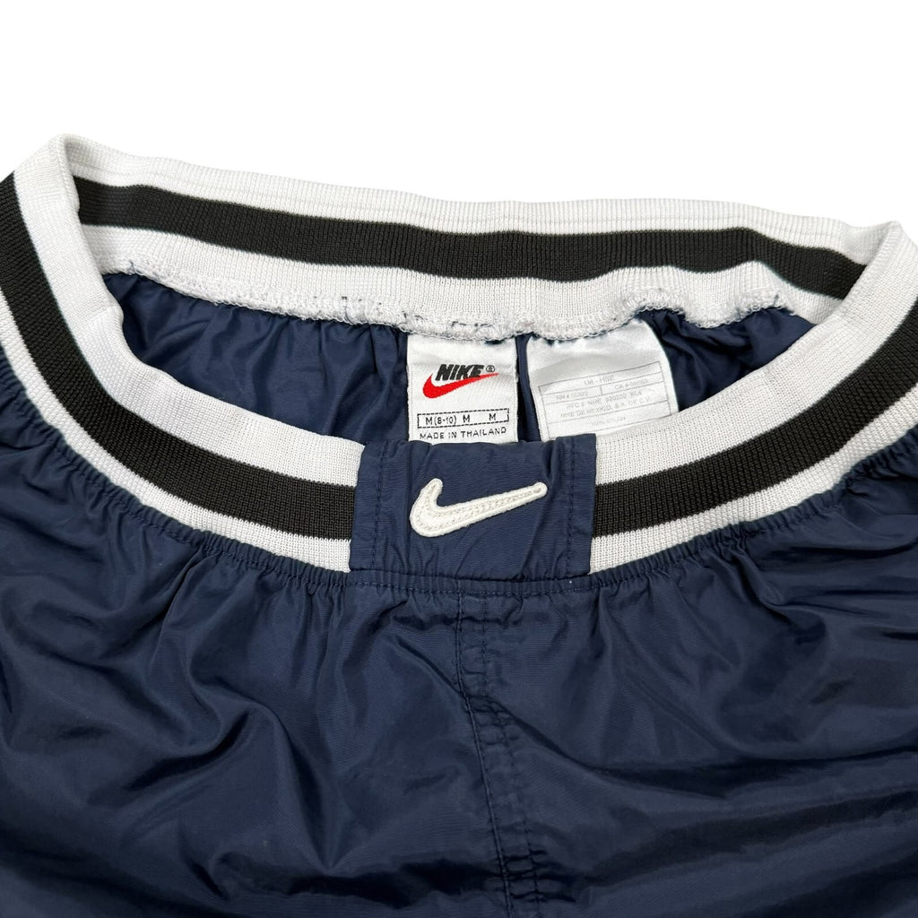 Nike Y2K Athletic Shorts Waistband Nylon Navy White Medium 8/10