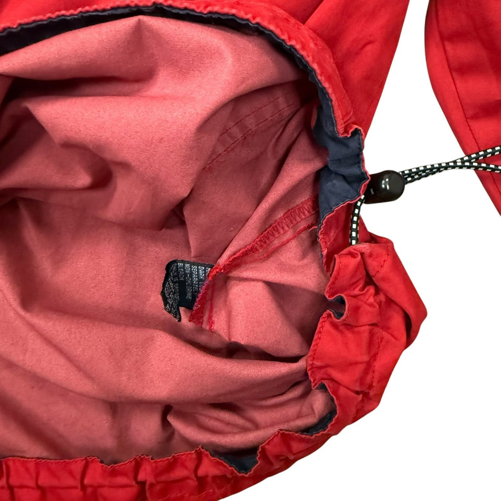 Chaps Ralph Lauren Vintage Y2K Hooded Pullover Windbreaker Jacket Red Navy XL