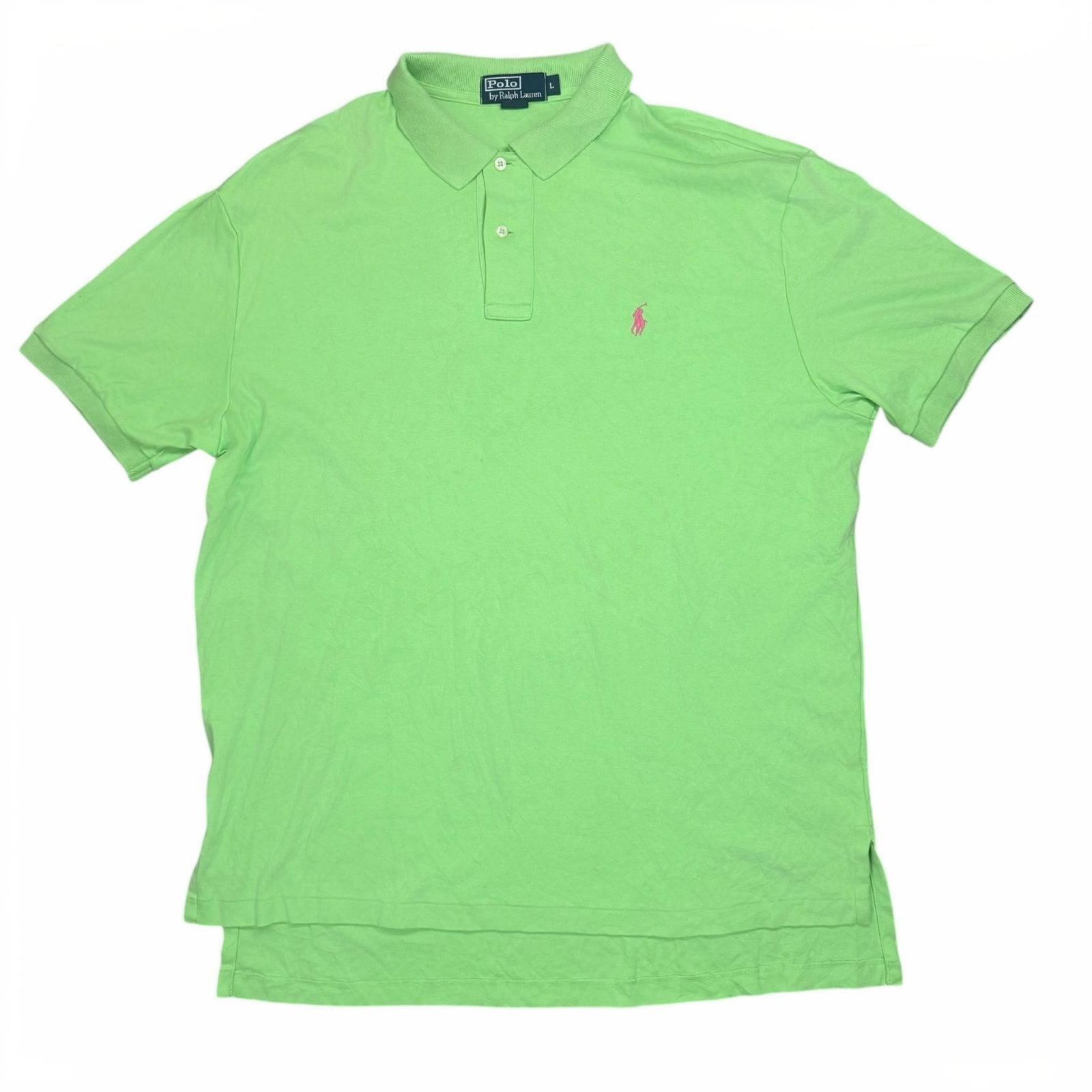 Polo Ralph Lauren Y2K Polo Shirt Short Sleeve Green Large