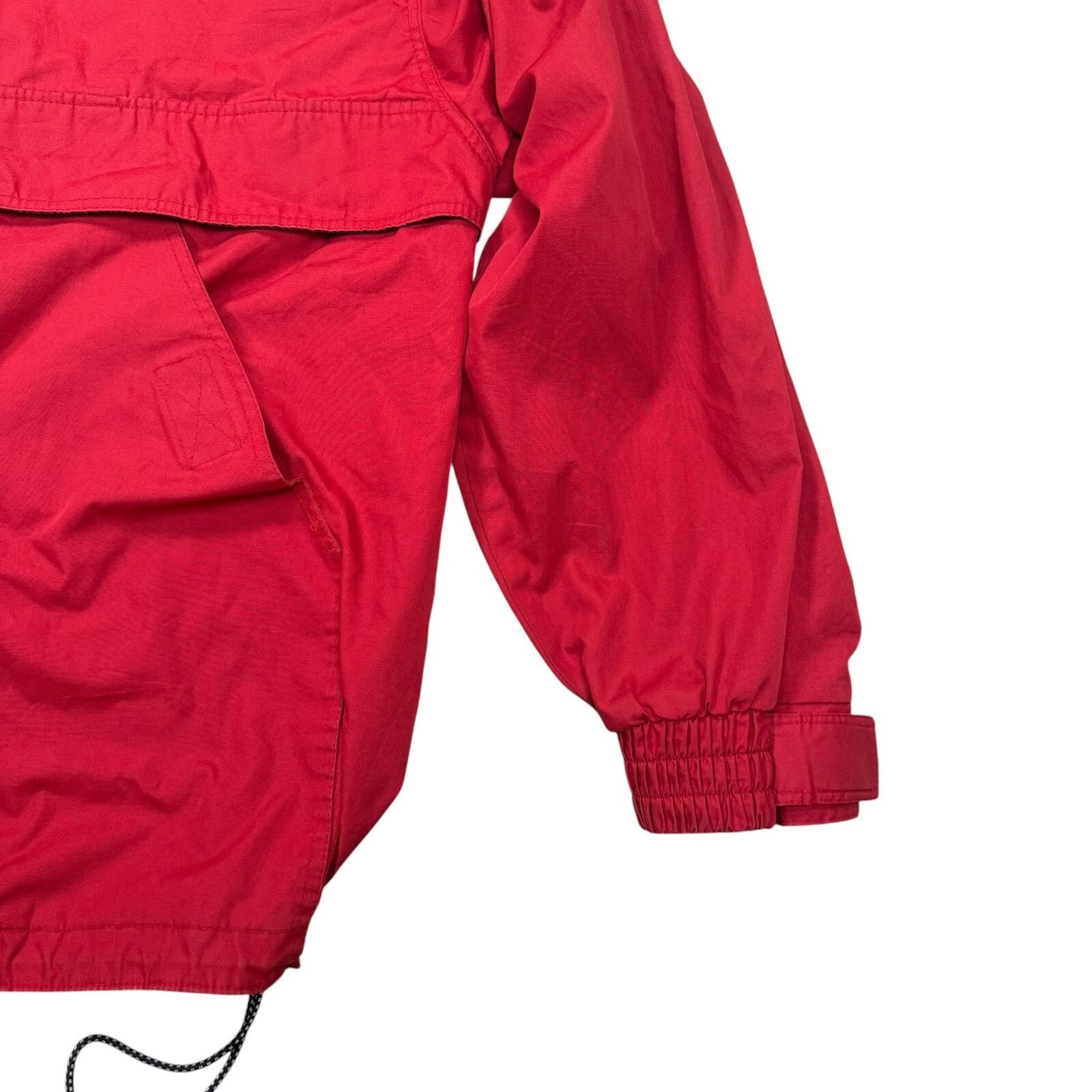 Chaps Ralph Lauren Vintage Y2K Hooded Pullover Windbreaker Jacket Red Navy XL