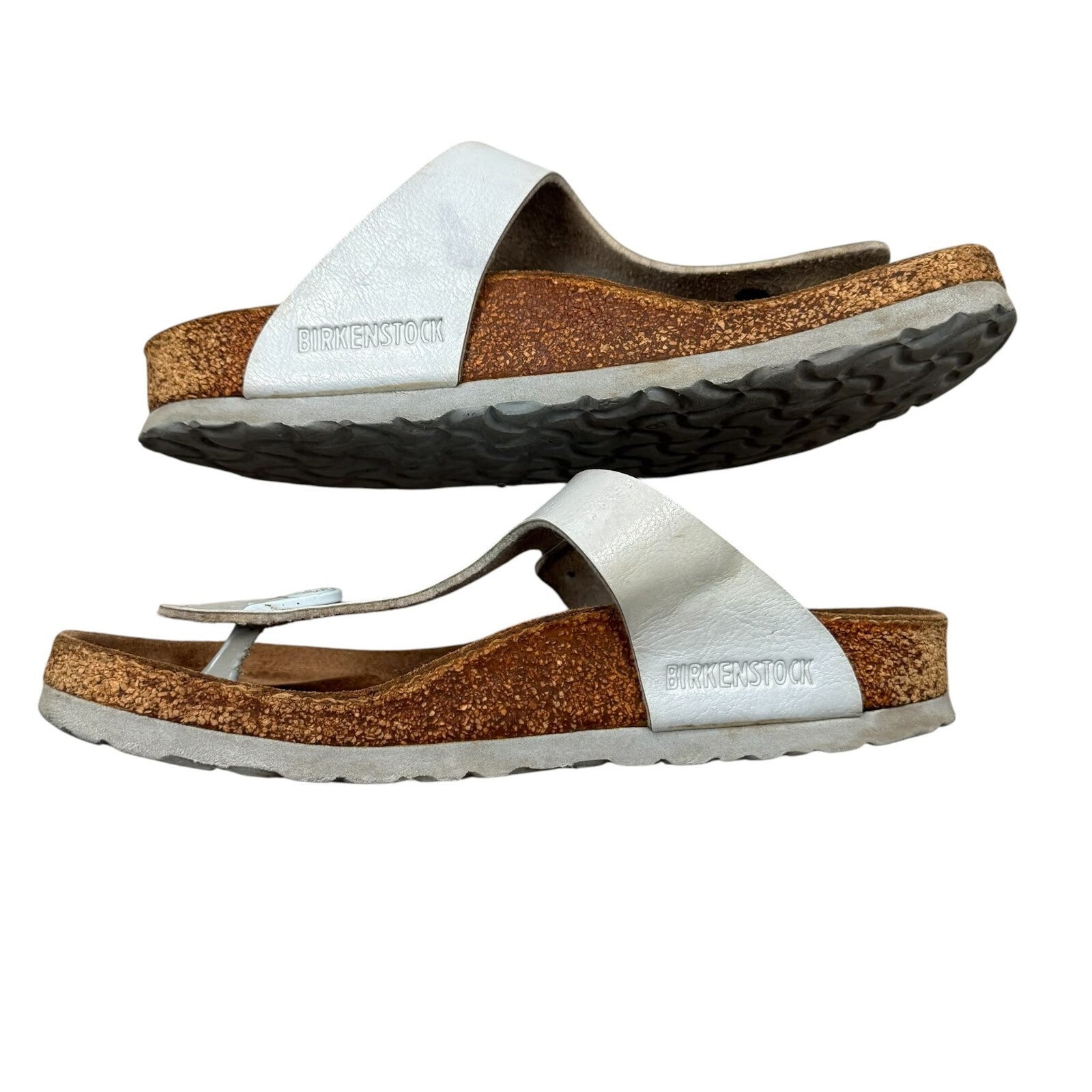 Birkenstock Gizeh Thong Sandals Birko Flor Silver Size UK 3.5 EU 36