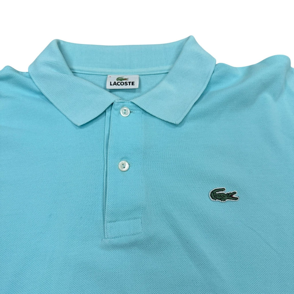 Lacoste Polo Shirt Short Sleeve Light Blue Cotton Size XL