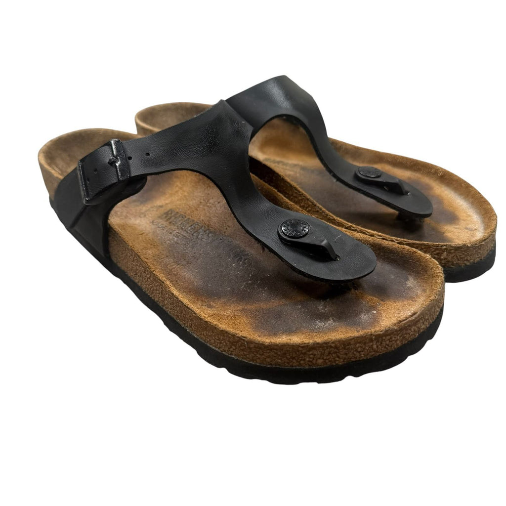 Birkenstock Gizeh Sandals Birko-Flor Black Thong Sandal Size 3.5