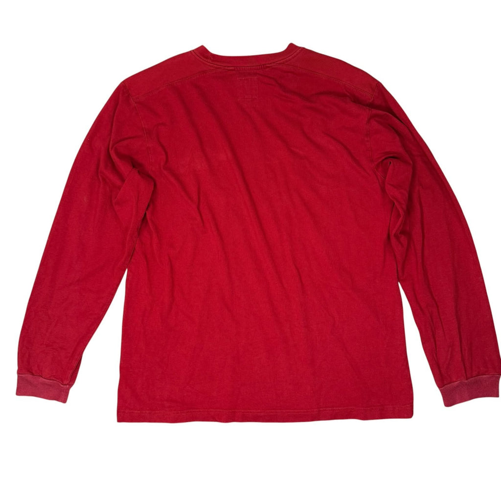 Champion Y2K T-Shirt Long Sleeve Red Cotton Casual XL