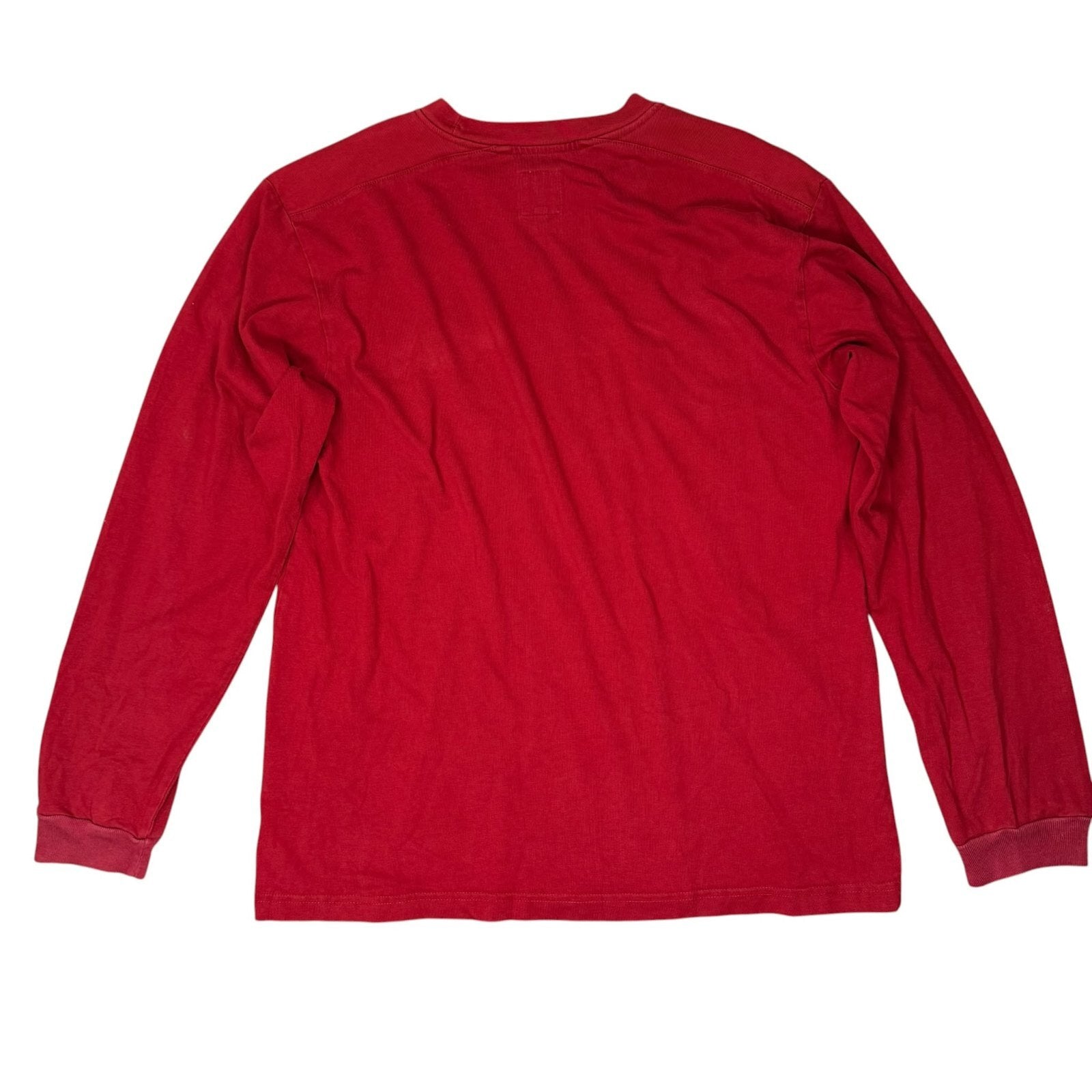 Champion Y2K T-Shirt Long Sleeve Red Cotton Casual XL