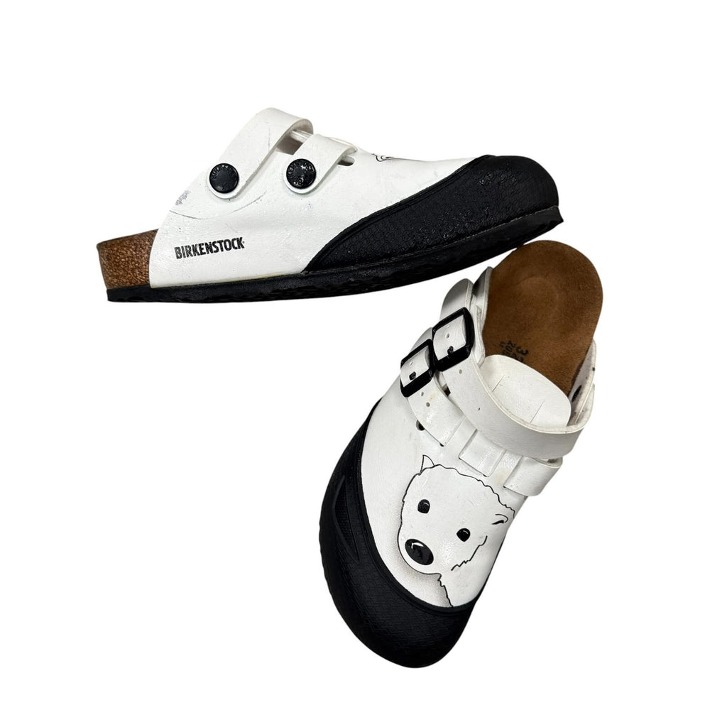 Birkenstock Kids Clogs Polar Bear Print Birko-Flor White and Black UK 13 EU 32