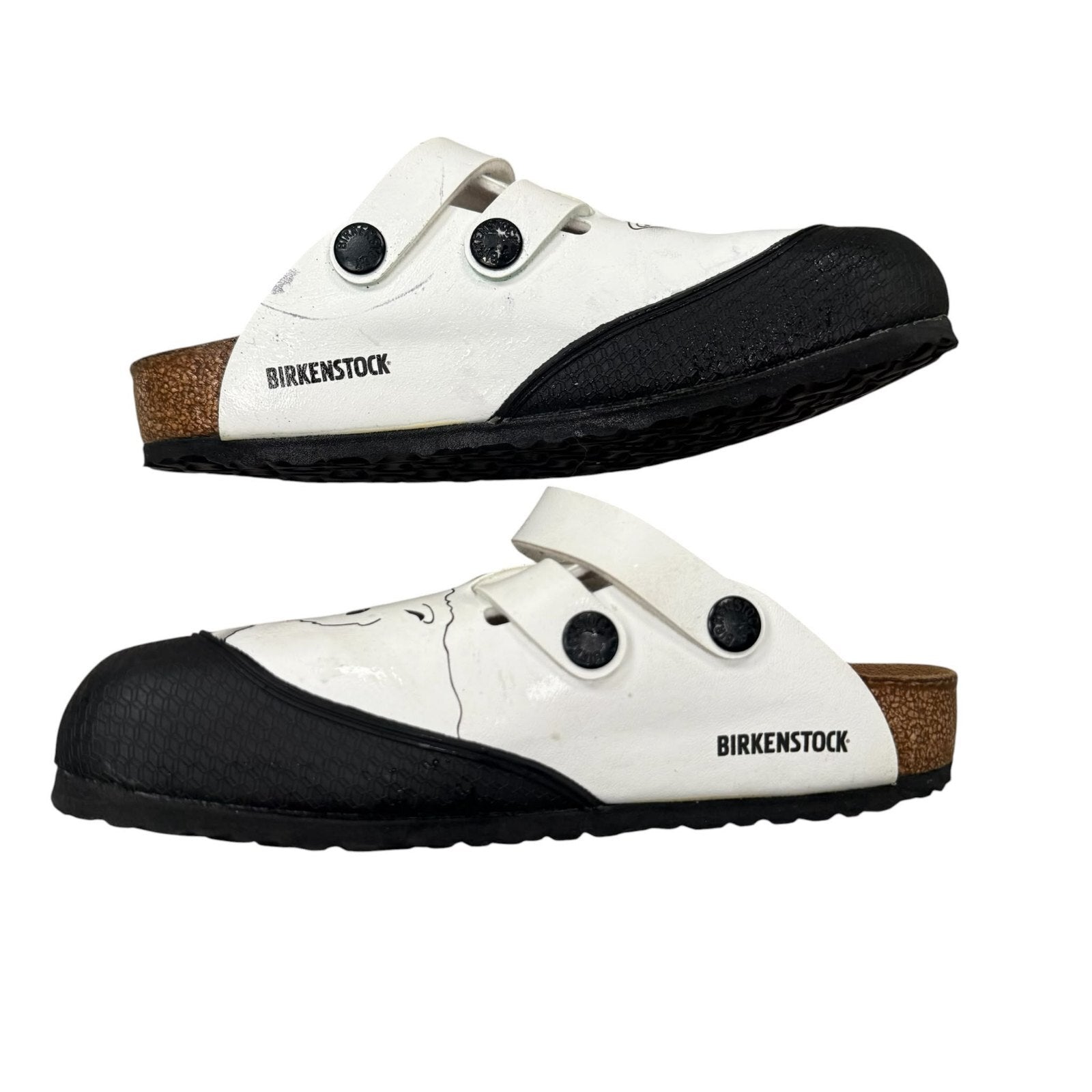 Birkenstock Kids Clogs Polar Bear Print Birko-Flor White and Black UK 13 EU 32